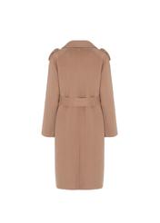 Klasyczny płaszcz damski w kolorze camel PLADT-0035-81(Z19)-03