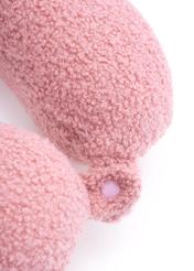 Miękki różowy podgłówek AW-014-0003-31(W25), widok zapięcia produktu tyłem bez opakowania na białym tle. 