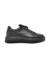 Skórzane buty damskie w kolorze czarnym BUTYD-1284-9I(Z26), widok produktu z boku na białym tle.