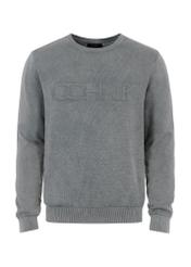Szary sweter męski z logo SWEMT-0129-91(W23)
