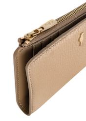 Skórzany beżowy portfel damski PORES-0904-80(W24)