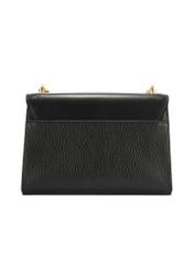 Czarna elegancka listonoszka damska TOREC-1165-99(W26) - widok produktu z tyłu, na białym tle.