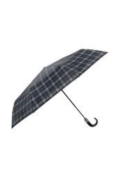 Parasol męski w kratę PARSM-0002-9D(W26) - widok produktu z boku, na białym tle. 