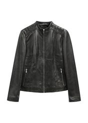 Czarna skórzana kurtka damska KURDS-0531-99(KS)