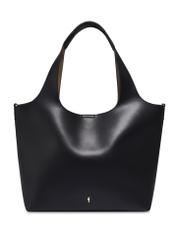 Czarna torebka shopper damska TOREC-1259-99(Z26), widok produktu od przodu na białym tle.