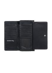 Large black women's wallet with logo POREC-0343-99(Z24)-04