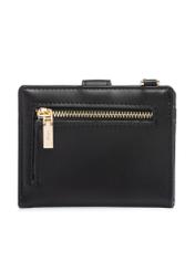 Mały czarny portfel damski POREC-0430-99(W26) - widok produktu z tyłu, na białym tle.