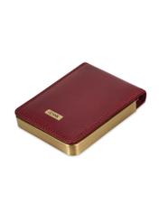 Skórzane bordowe etui na wizytówki PL-101-41(KS)