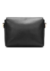 Mała skórzana torebka damska TORES-1278-9I(W26), widok produktu z tyłu na białym tle.