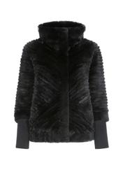 Women's short fur coat with stand-up collar FUTDF-0082-5501(Z21)-02