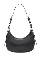 Czarna mała torebka hobo TOREC-1136-99(W26), widok produktu z przodu na białym tle.