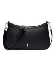 Czarna torebka damska na ramię TOREC-1189-99(W26) - widok produktu z przodu, na białym tle. 