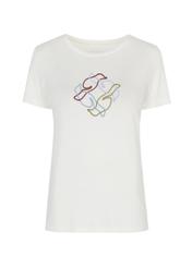 Biały T-shirt damski z wilgą TSHDT-0078-11(Z21)