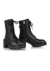 Black leather high heel ankle boots BUTYD-1095-99(Z24)-02