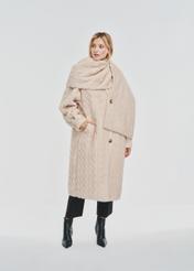 Long women's fur coat in beige color FUTDP-0044-81(Z24) pic. 1