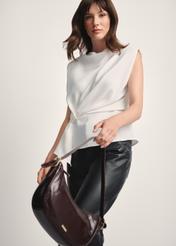 Bordowa skórzana torebka damska hobo TORES-1180-49(Z25)