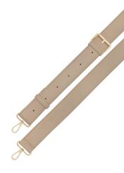 Beżowa mała torebka damska TOREC-1172-1B(W26), widok paska produktu na białym tle.