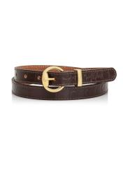 Brown leather women's belt 2in1 PASDS-0314-89(Z24)-05