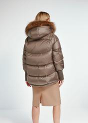 Women's insulated jacket in cocoa color KURDT-0544-57(Z24)-03