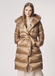 Women's beige winter jacket KURDT-0332-82(Z21)-01