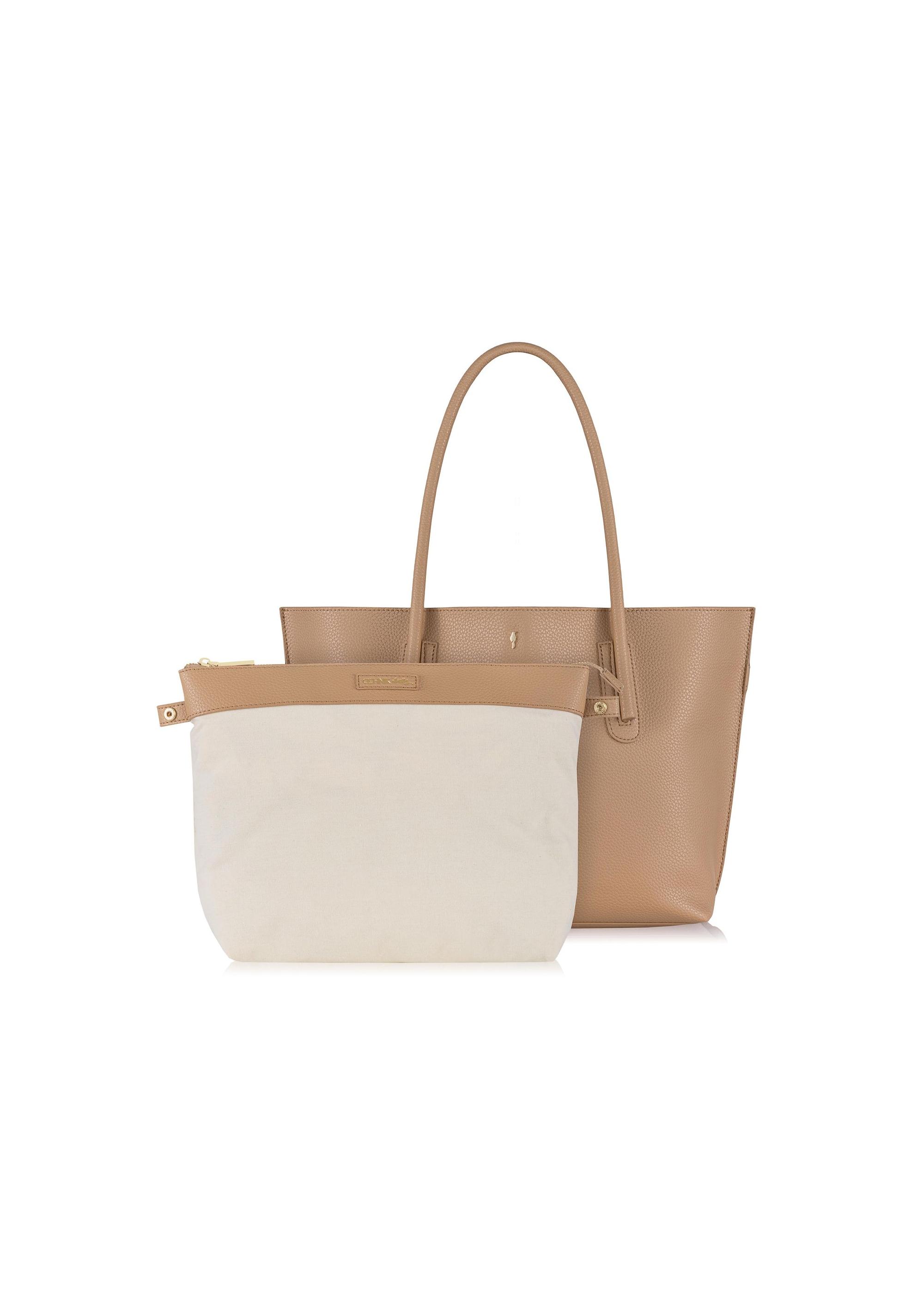 Beżowa torebka shopper damska TOREC-0938A-82(W25)-06