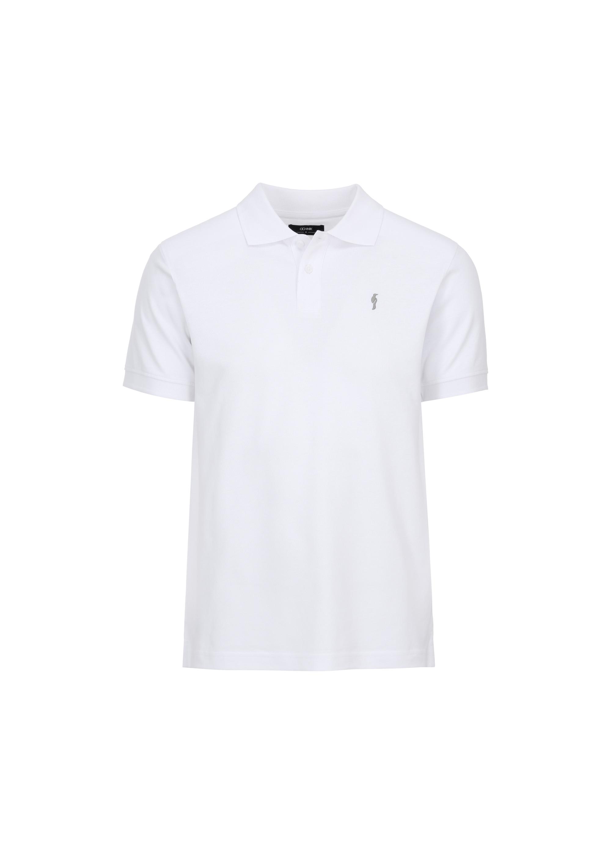 Biała koszulka polo basic męska POLMT-0065-11(W24)-03