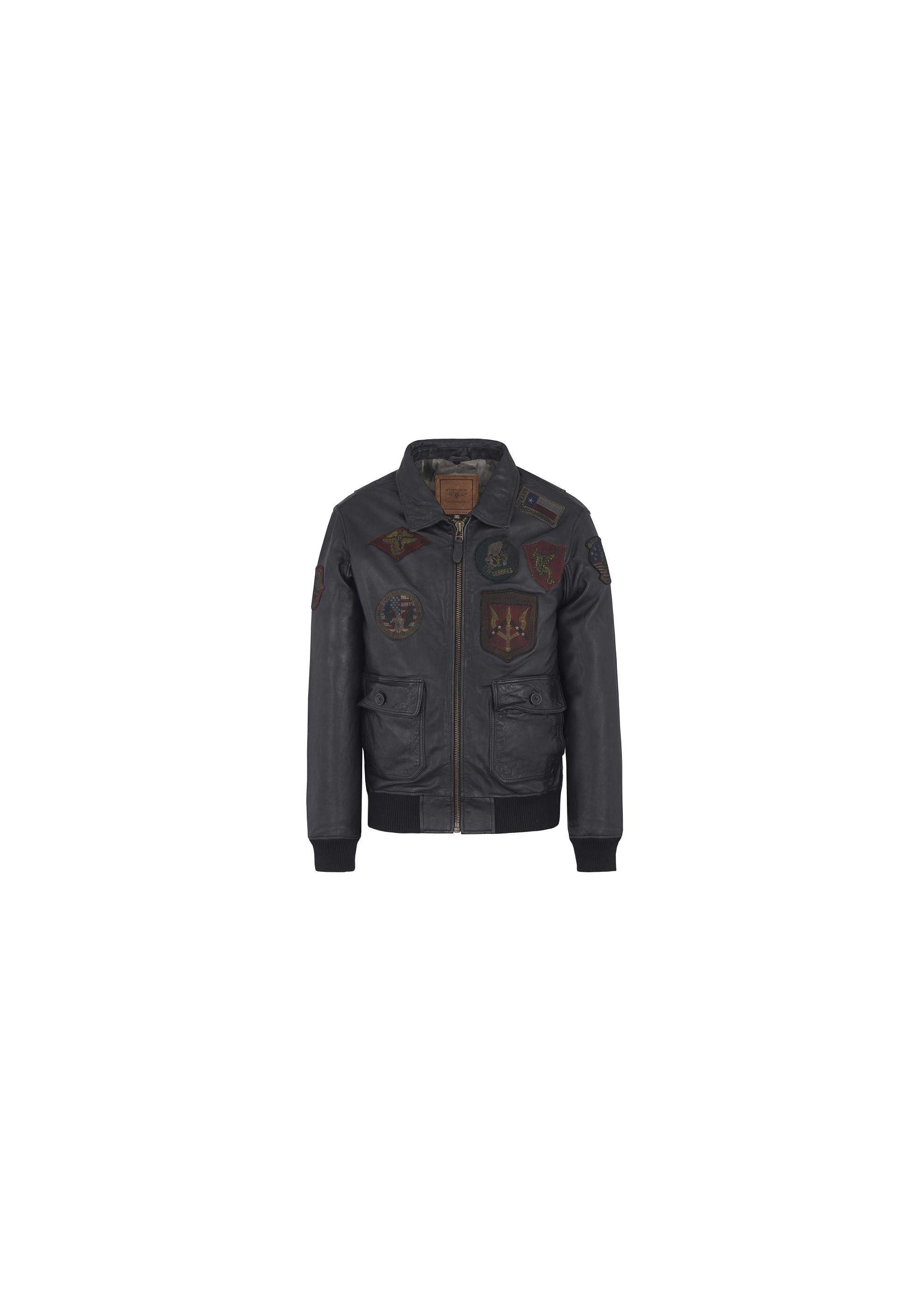 Czarna kurtka skórzana męska TOP GUN KURMS-0126-5391(Z24)-09