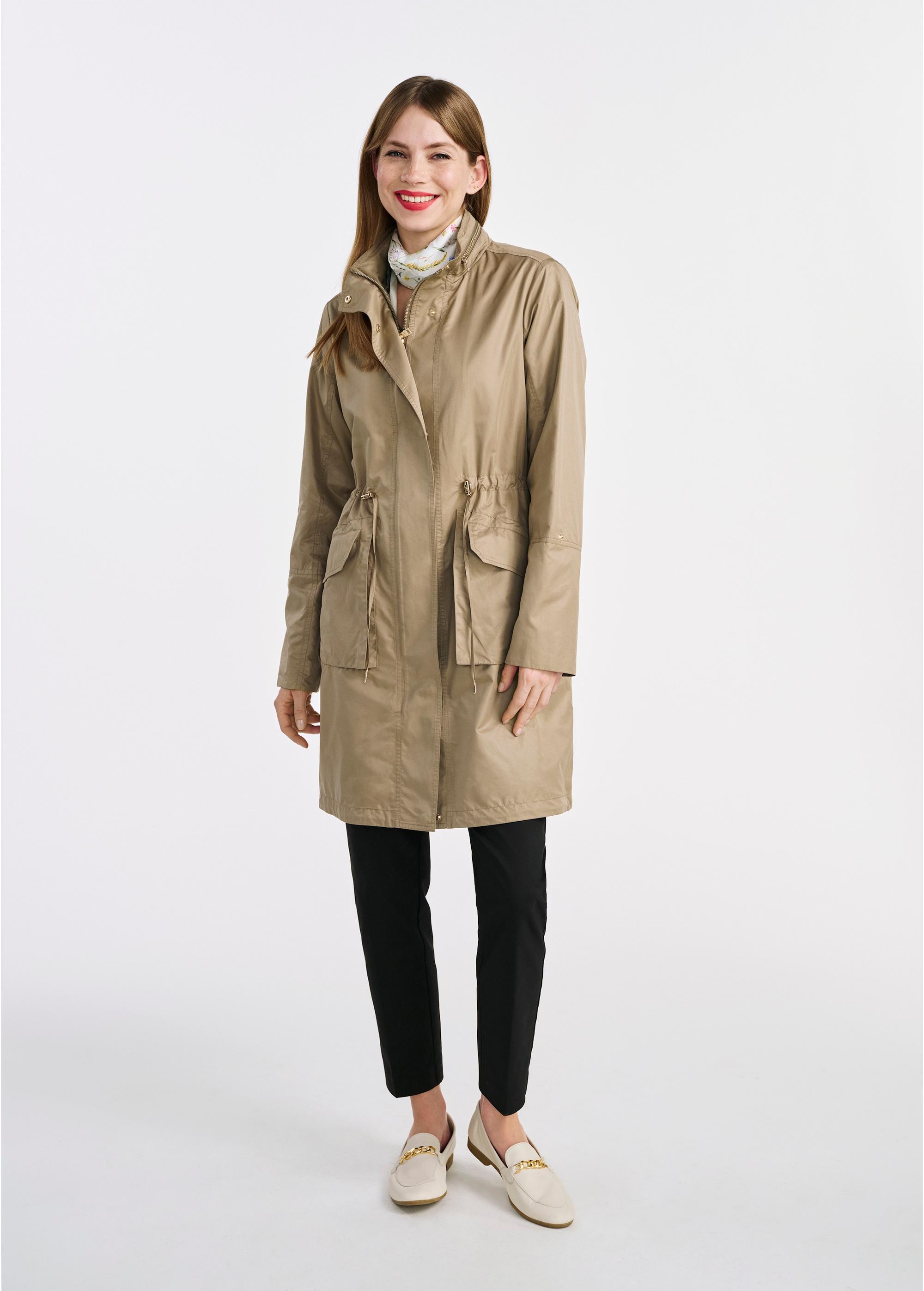 Oliwkowa kurtka parka damska KURDT-0559-57(W25)-02