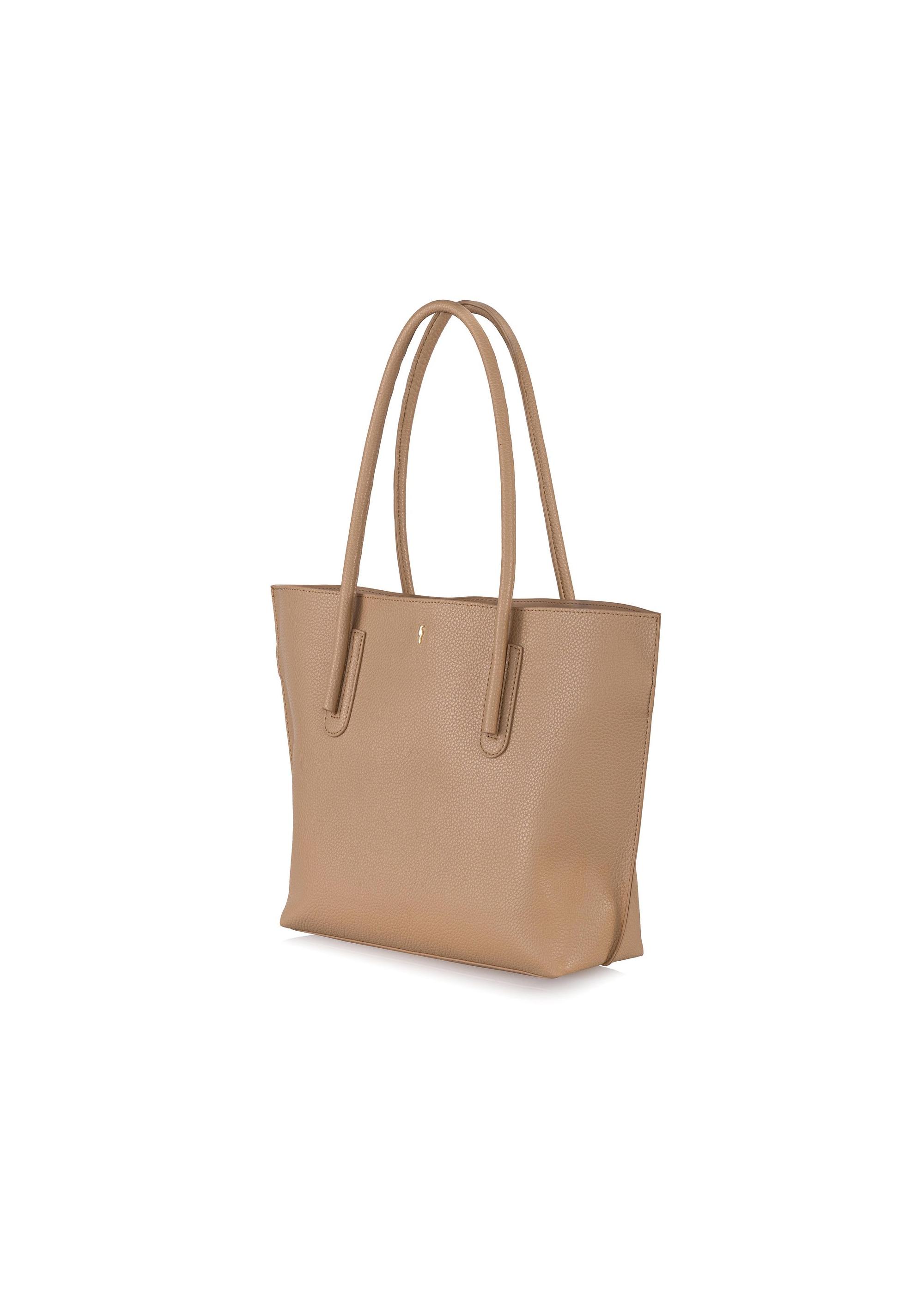 Beżowa torebka shopper damska TOREC-0938A-82(W25)-02