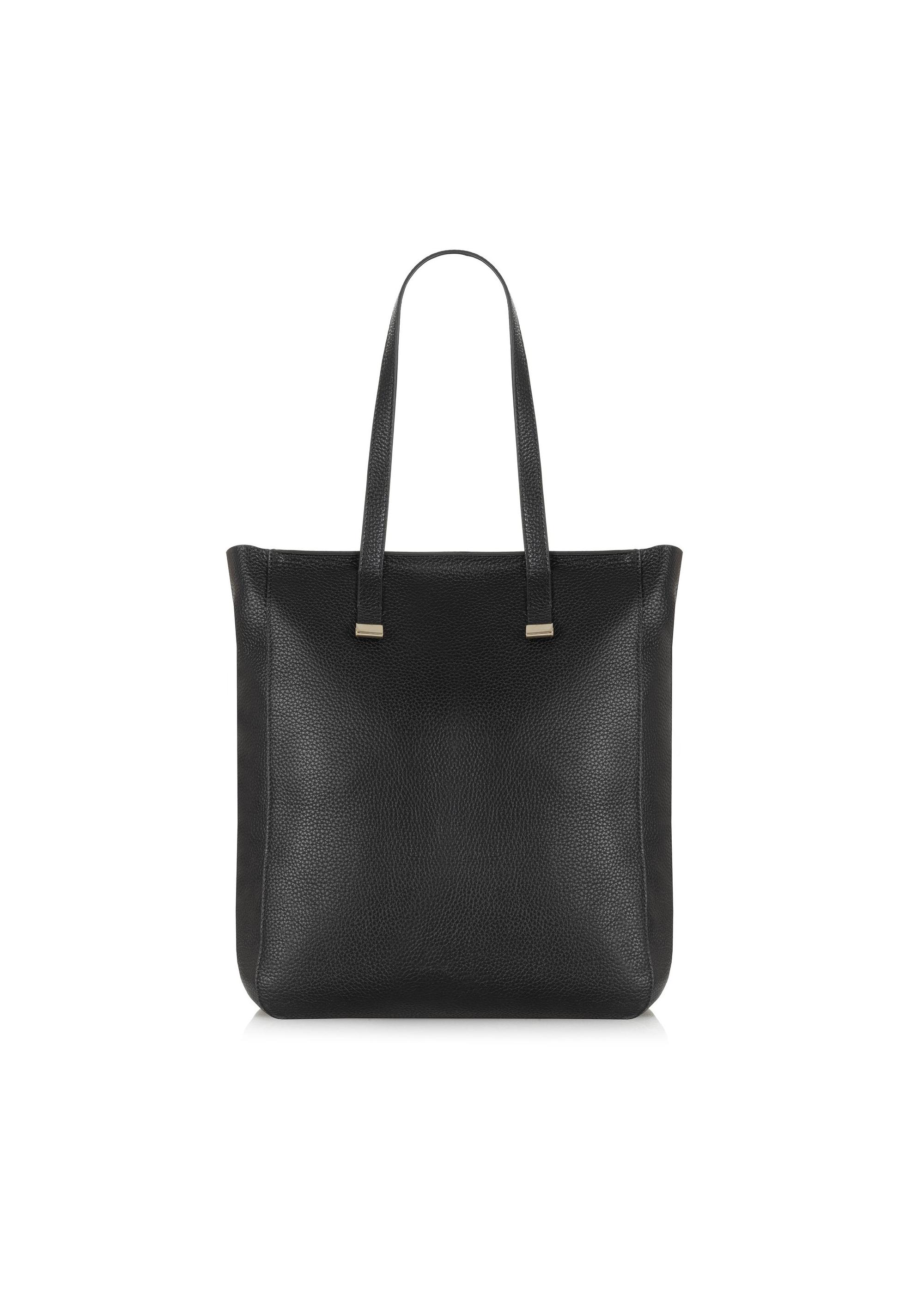 Czarna skórzana torebka shopper damska TORES-1037C-99(W25)-04