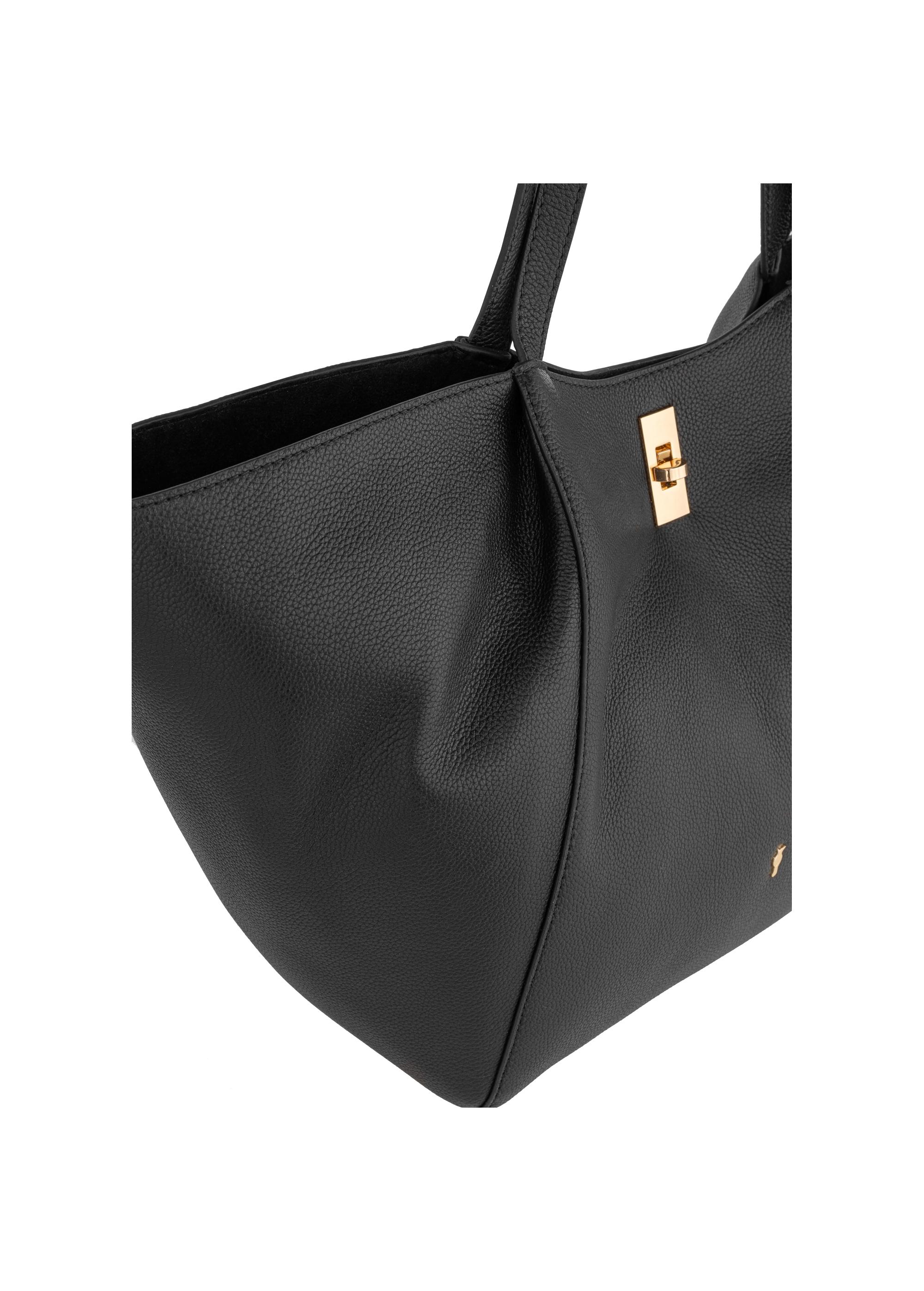 Skórzana czarna torebka shopper damska TORES-1000-99(W24)-07