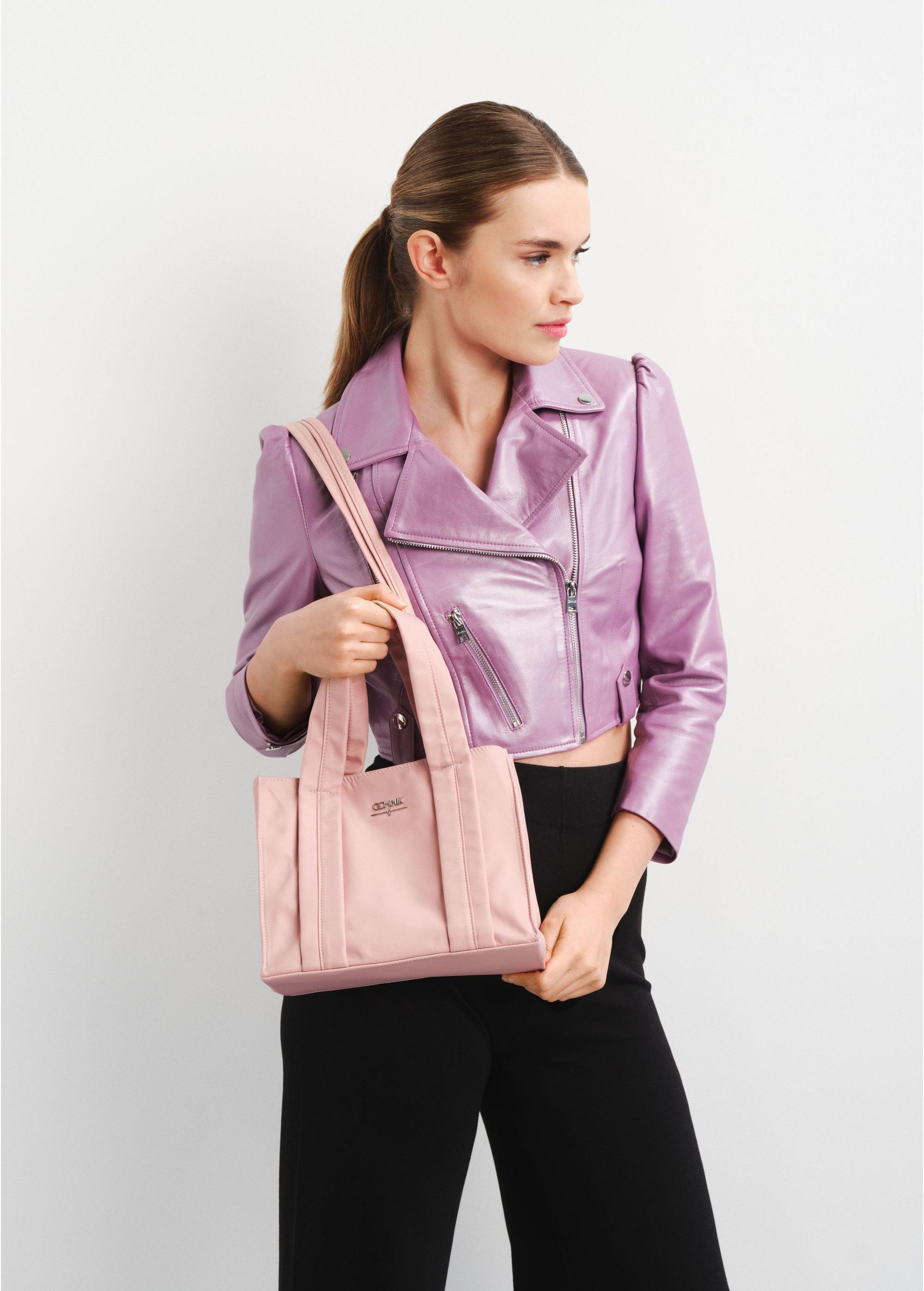 Różowa torebka damska typu tote bag TOREN-0249-31(W23)-06