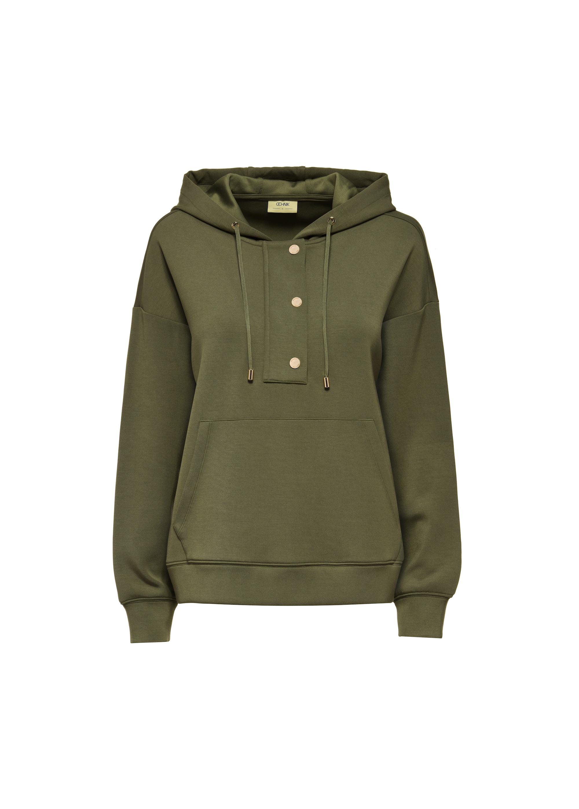 Bluza damska khaki z kapturem BLZDT-0111-55(W25)