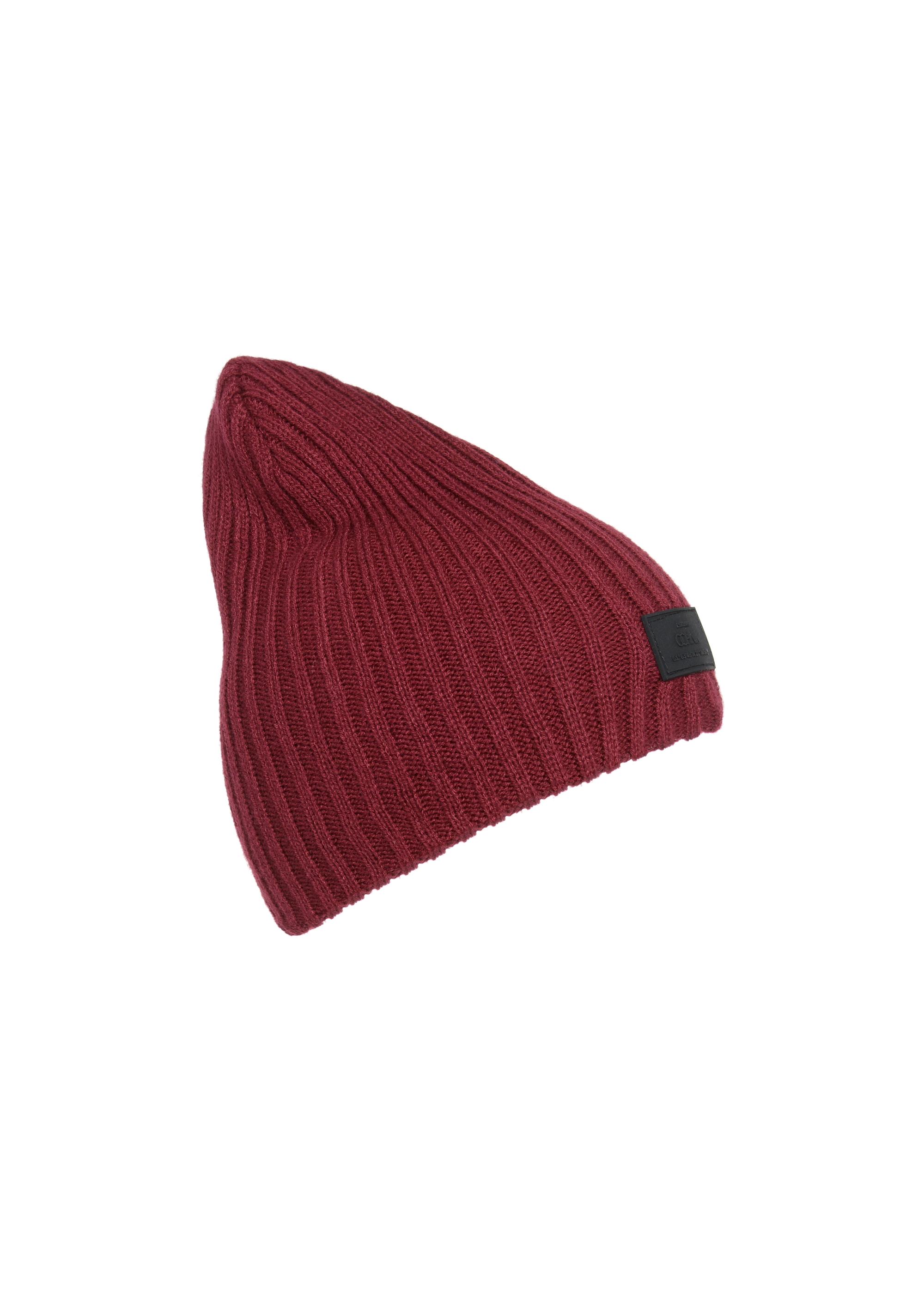 Bordowa czapka zimowa męska CZAMT-0011-49(Z23)-02