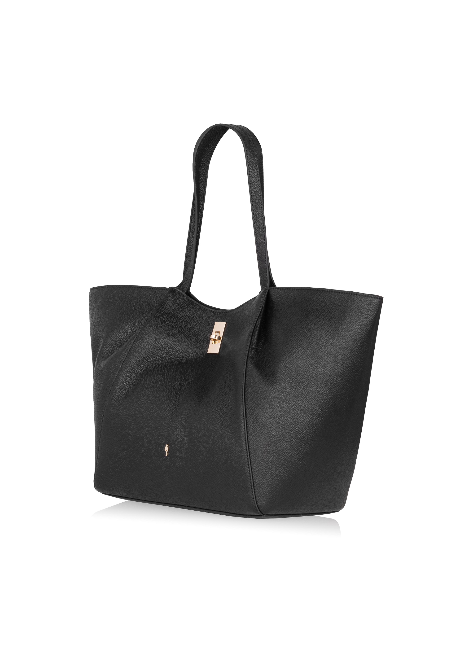Skórzana czarna torebka shopper damska TORES-1000-99(W24)-03