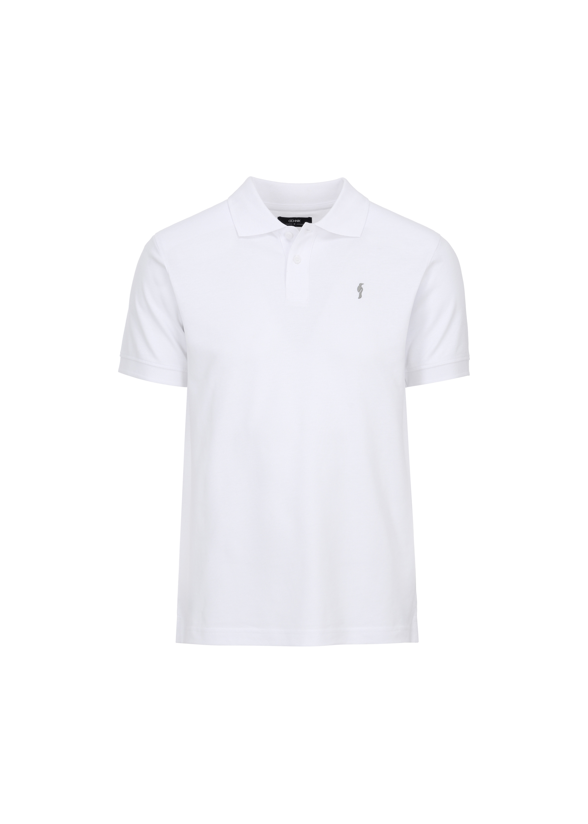 Biała koszulka polo basic męska POLMT-0065-11(W24)-03