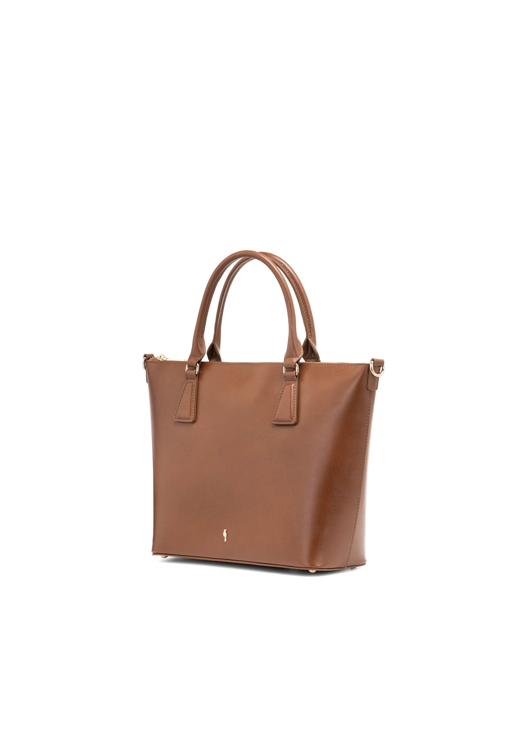 Brązowa skórzana torebka shopper TORES-1104-89(W25)-02