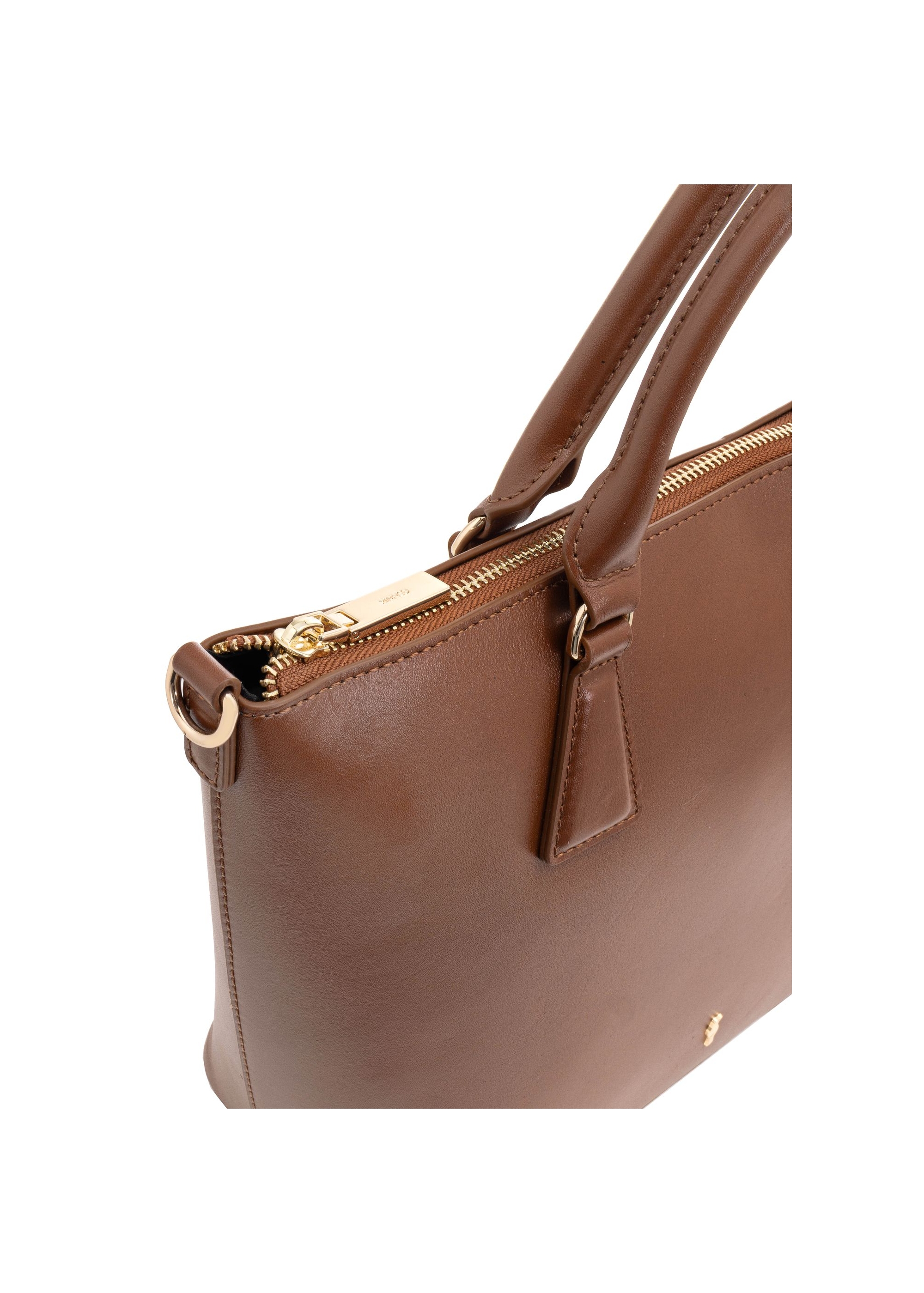 Brązowa skórzana torebka shopper TORES-1104-89(W25)-06