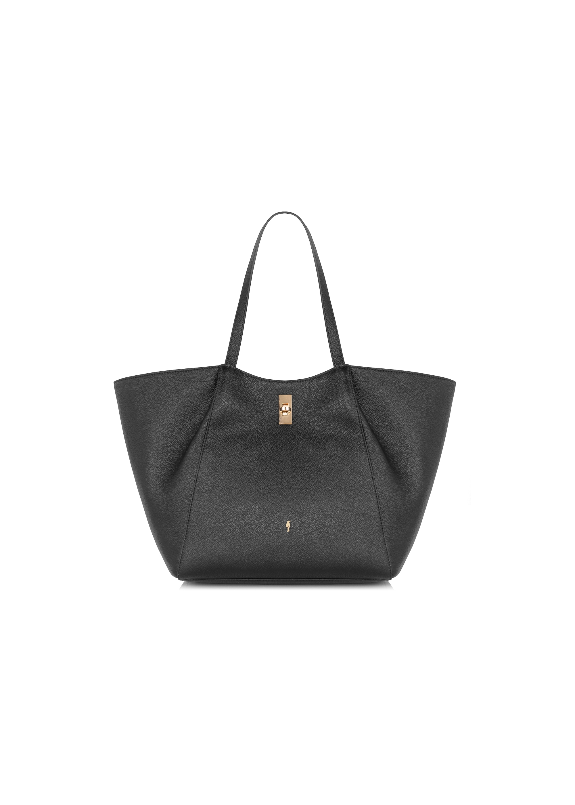Skórzana czarna torebka shopper damska TORES-1000-99(W24)-01
