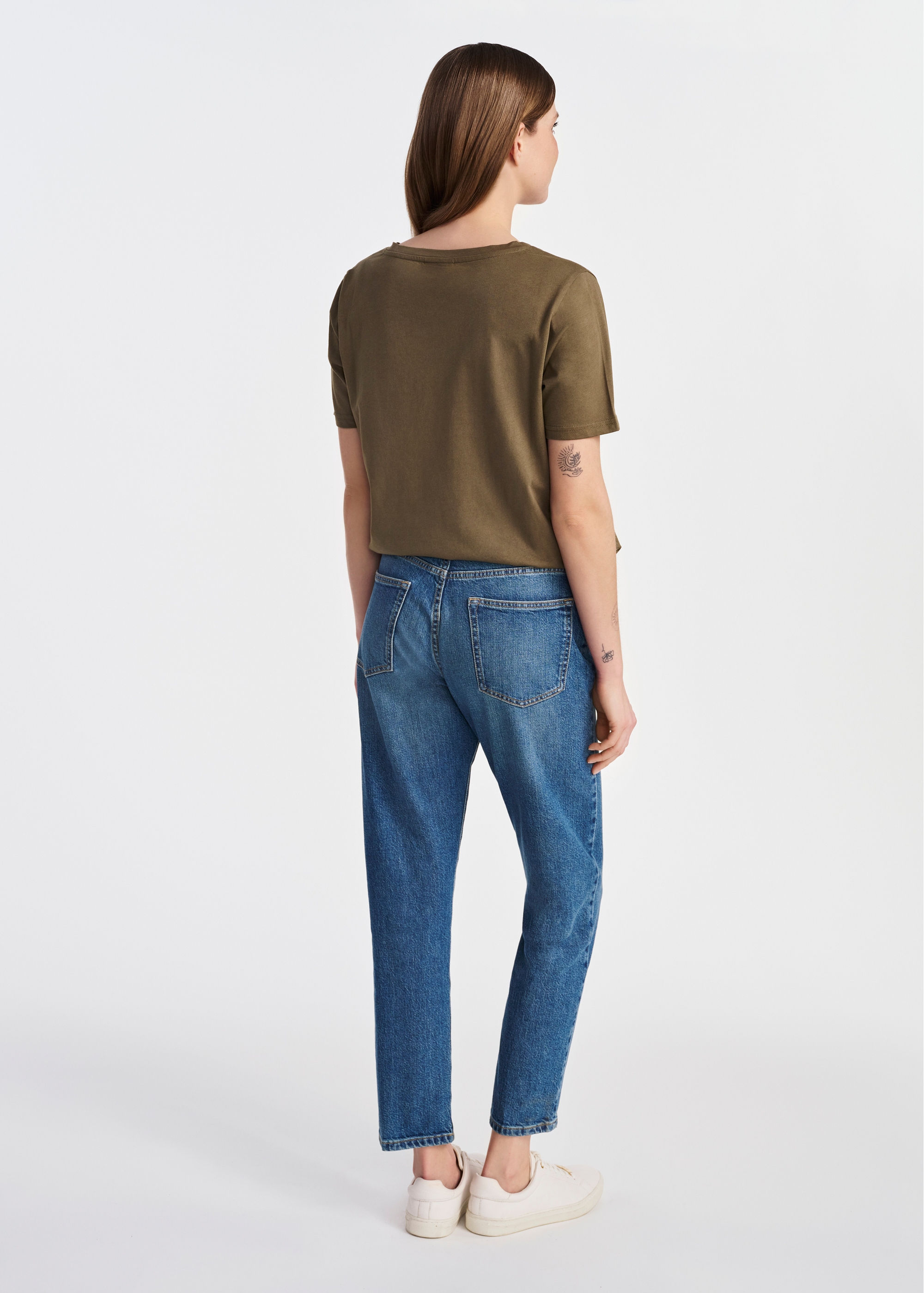 Khaki t-shirt damski basic TSHDT-0120-54(W25)-03