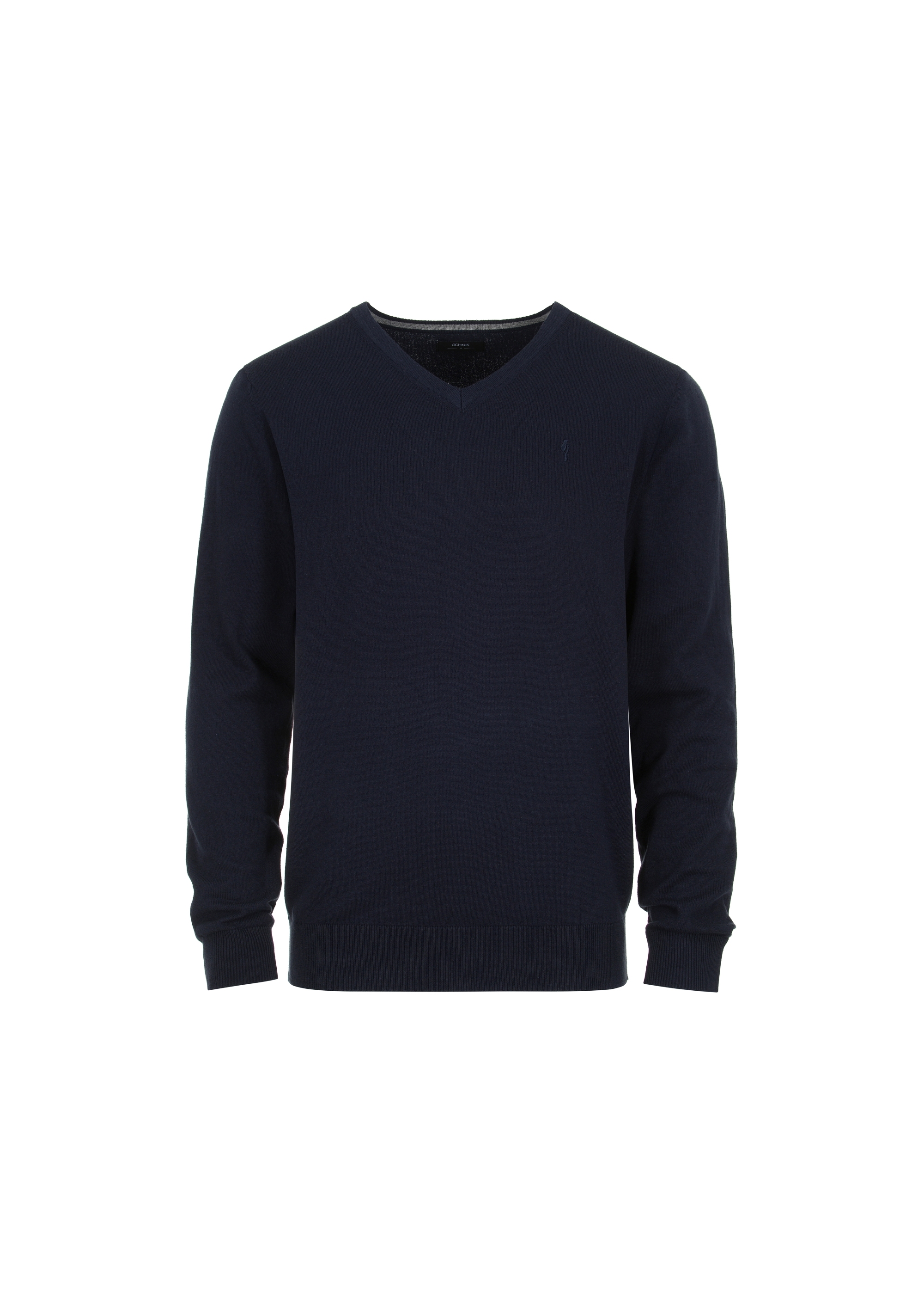 Granatowy sweter męski w serek SWEMT-0136-69(Z23)-04