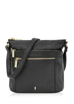 Black women's bag with zippers TOREC-0847A-99(Z24)