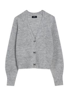 Szary kardigan oversized damski KARDT-0036-66(Z25)