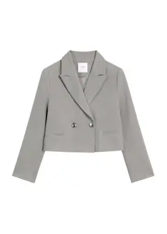 Krótka marynarka damska w kolorze szarym ZAKDT-0044-91(Z25)