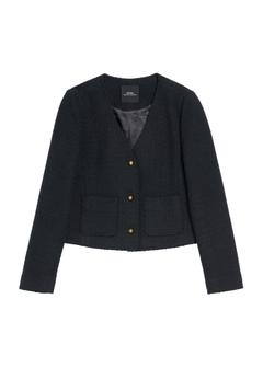 Czarna marynarka damska z wełną ZAKDT-0046-99(Z25)