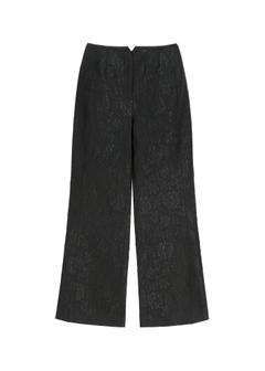 Czarne spodnie wide leg w kwiaty SPODT-0127-99(Z26)