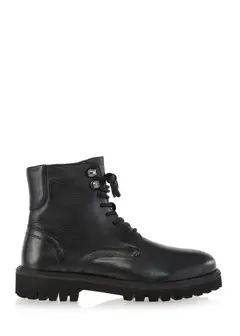 Black leather men's ankle boots BUTYM-0475-99(Z24)