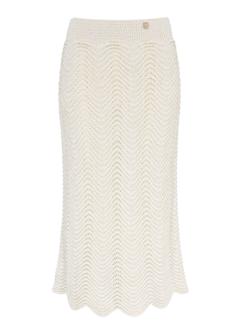 Creamy openwork women's skirt  SPCDT-0100-81(W24)