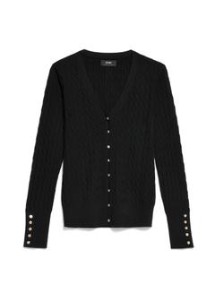 Czarny kardigan damski z guzikami KARDT-0044-99(Z24)