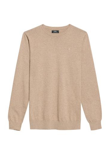 Camelowy bawełniany sweter męski SWEMT-0114A-1D(Z26)